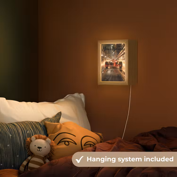Formule 1 - Auto - Race - Goud - Jongens Light Box met kabel (Kinderlampje) klein -sfeer5_kind_EN