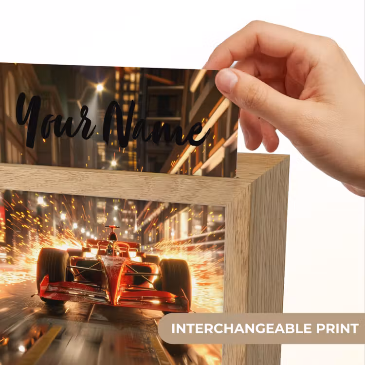 Formule 1 - Auto - Race - Goud - Jongens Light Box met kabel (Kinderlampje) klein -USP_websiteprintEN