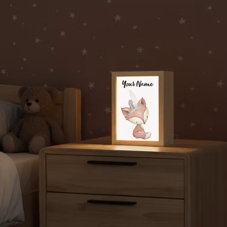 Vos - Dier - Bosdieren Light Box met kabel (Kinderlampje) klein -sfeer1_kind