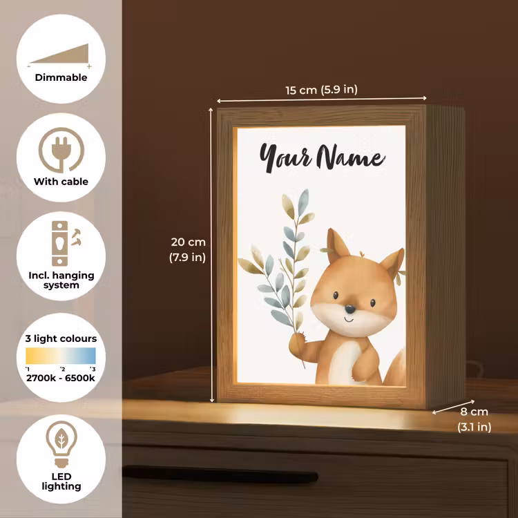 Vos - Dier - Bosdieren Light Box met kabel (Kinderlampje) klein -USP_EN