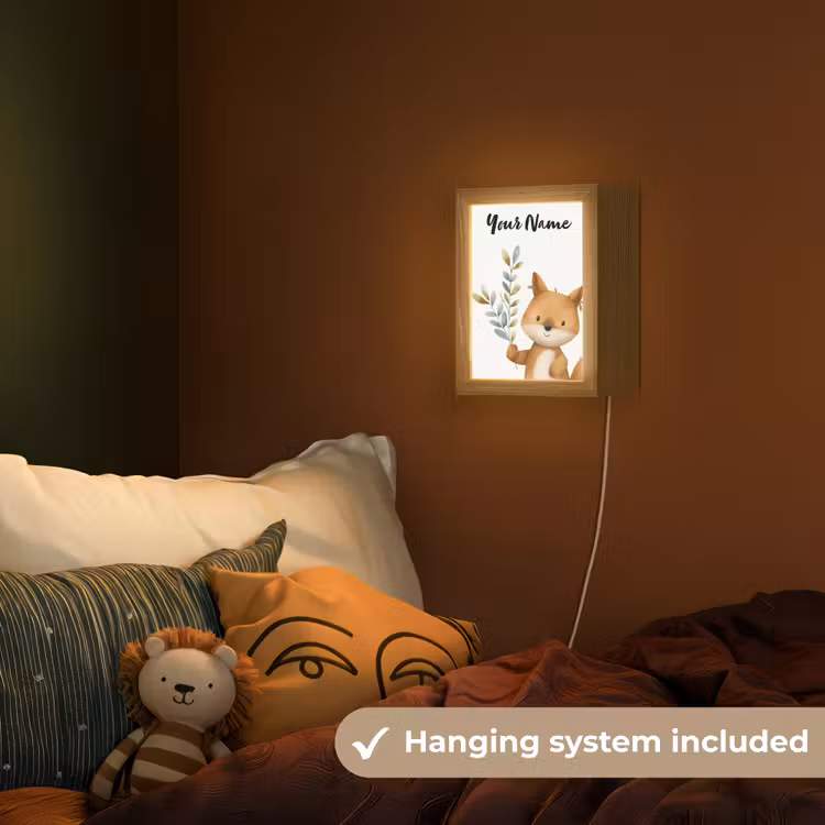 Vos - Dier - Bosdieren Light Box met kabel (Kinderlampje) klein -sfeer5_kind_EN