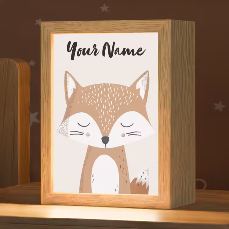 Vos - Dier - Bosdieren Light Box met kabel (Kinderlampje) klein -zzz_3d_website
