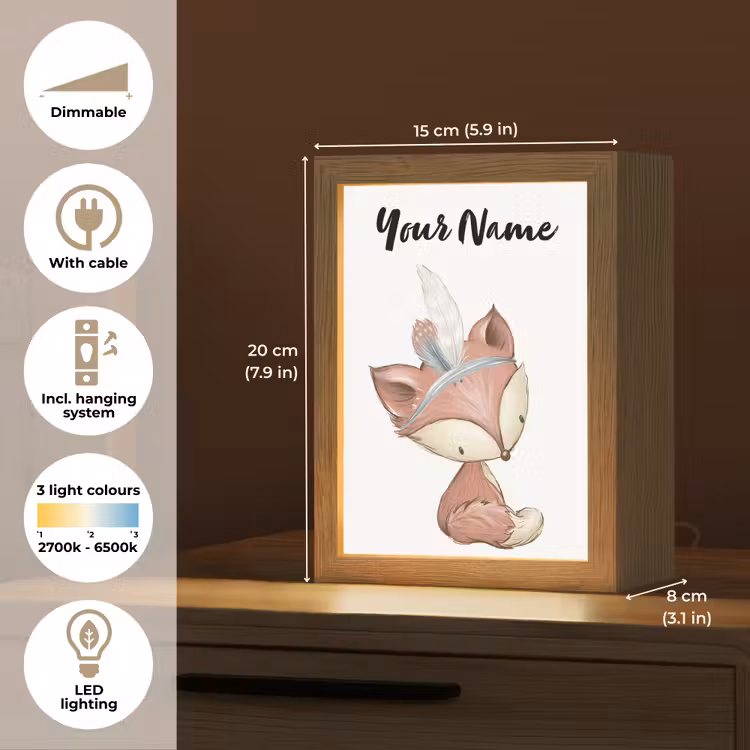 Vos - Dier - Bosdieren Light Box met kabel (Kinderlampje) klein -USP_EN