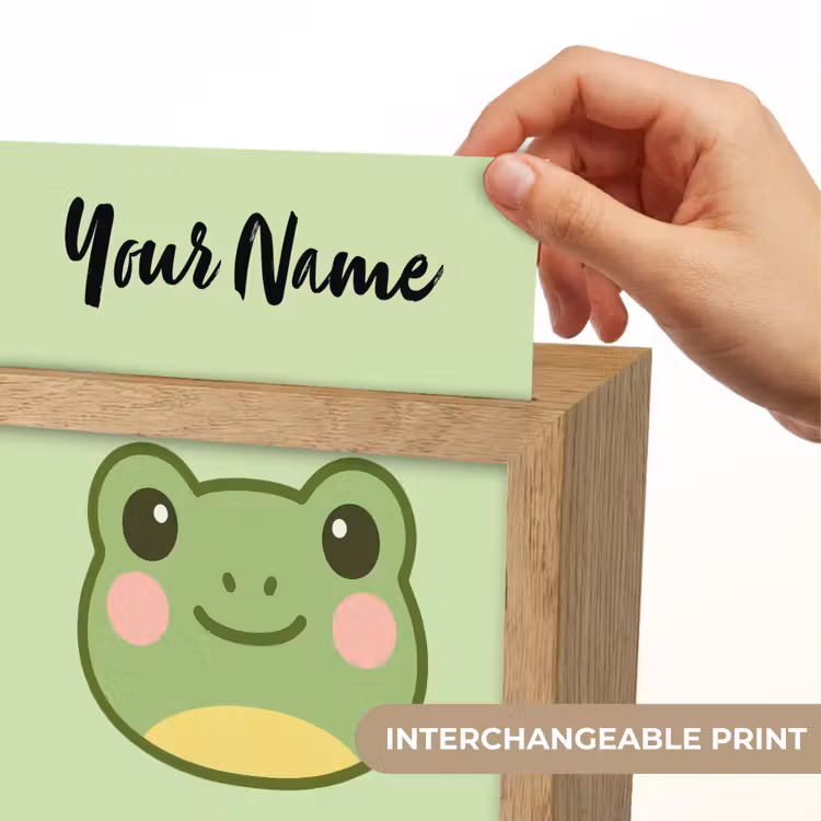 Kikker - Groen - Gezichtje Light Box met kabel (Kinderlampje) klein -USP_websiteprintEN