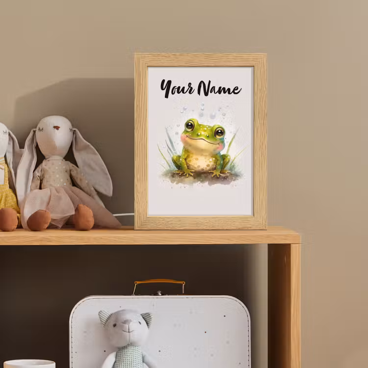 Kikker - Groen - Waterverf - Dieren - Jongen - Meisje Light Box met kabel (Kinderlampje) klein -sfeer2_kind