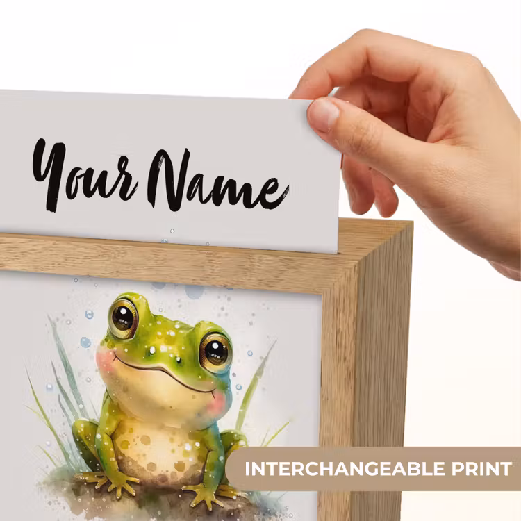 Kikker - Groen - Waterverf - Dieren - Jongen - Meisje Light Box met kabel (Kinderlampje) klein -USP_websiteprintEN