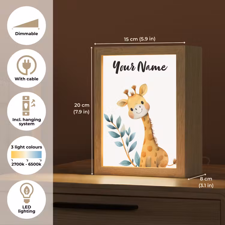 Giraf - Dier - Wilde dieren Light Box met kabel (Kinderlampje) klein -USP_EN