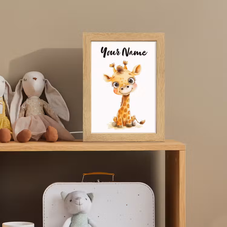Giraf - Baby dier - Wilde dieren Light Box met kabel (Kinderlampje) klein -sfeer2_kind