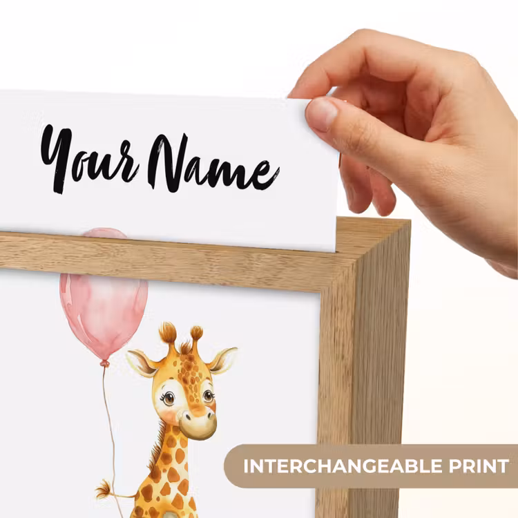 Giraf - Baby - Dieren - Roze ballon Light Box met kabel (Kinderlampje) klein -USP_websiteprintEN