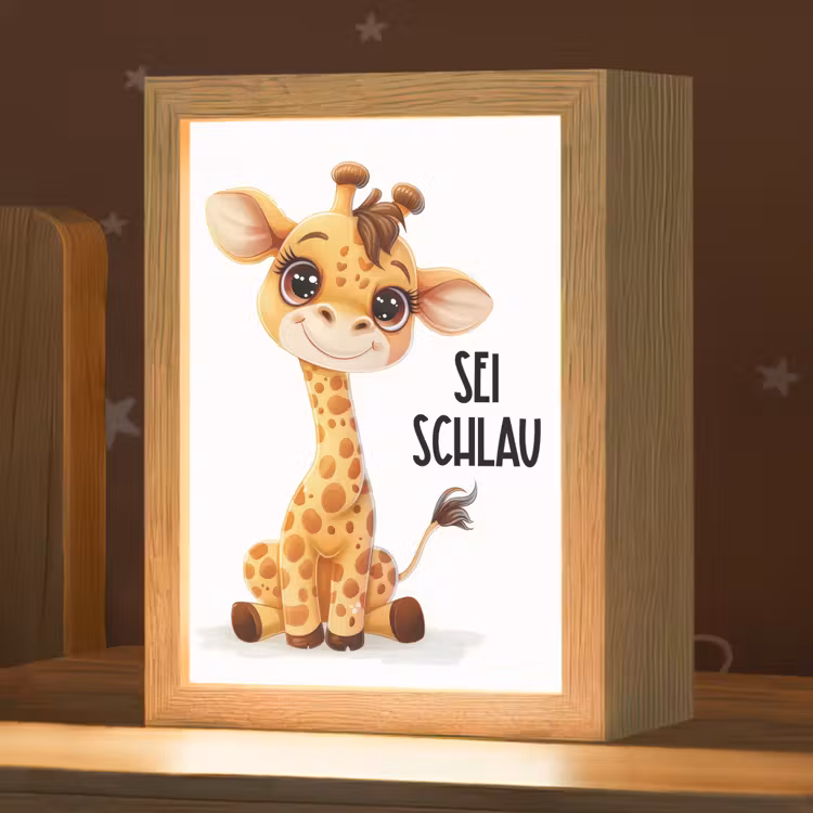 Giraf - Wees slim - Quote - Dier Light Box met kabel klein -zzz_3d_website
