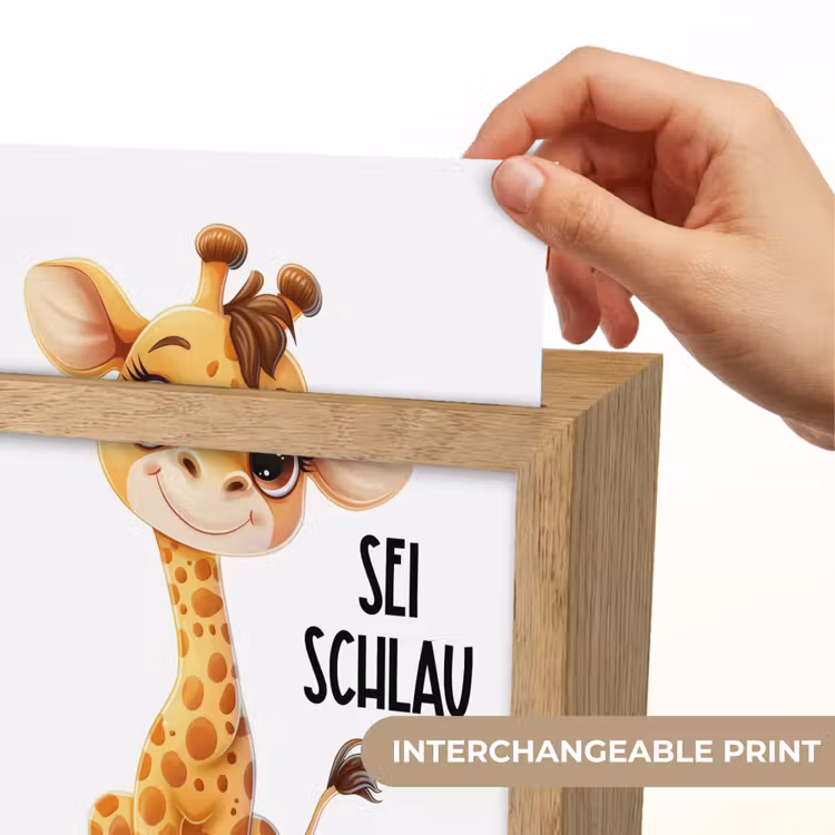 Giraf - Wees slim - Quote - Dier Light Box met kabel (Kinderlampje) klein -USP_websiteprintEN