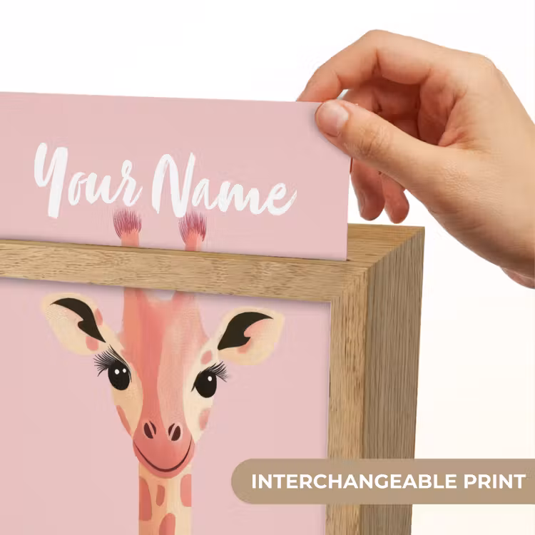 Giraffe - Illustratie - Roze Light Box met kabel (Kinderlampje) klein -USP_websiteprintEN