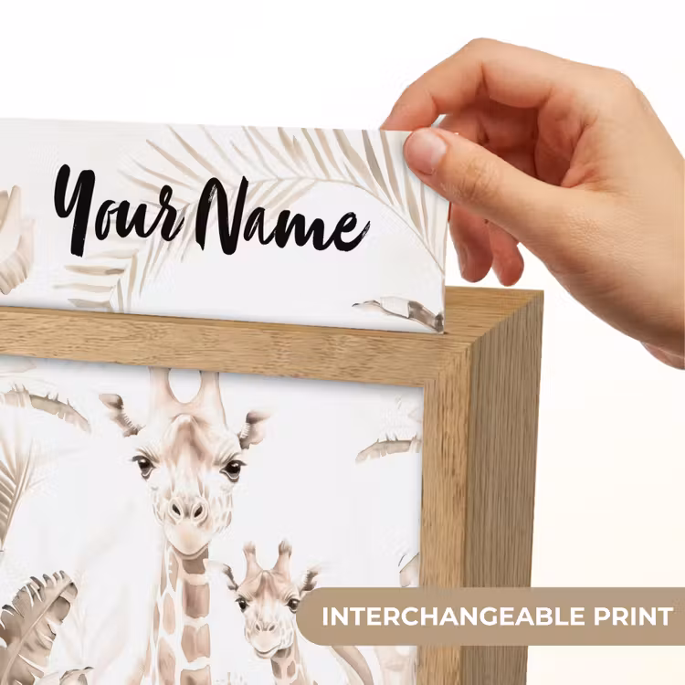Giraffe - Jungle - Bruin - Kinderen Light Box met kabel (Kinderlampje) klein -USP_websiteprintEN
