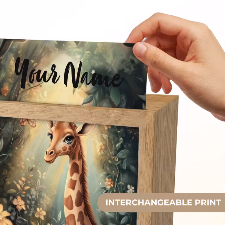 Giraffe - Jungle - Bloemen Light Box met kabel (Kinderlampje) klein -USP_websiteprintEN