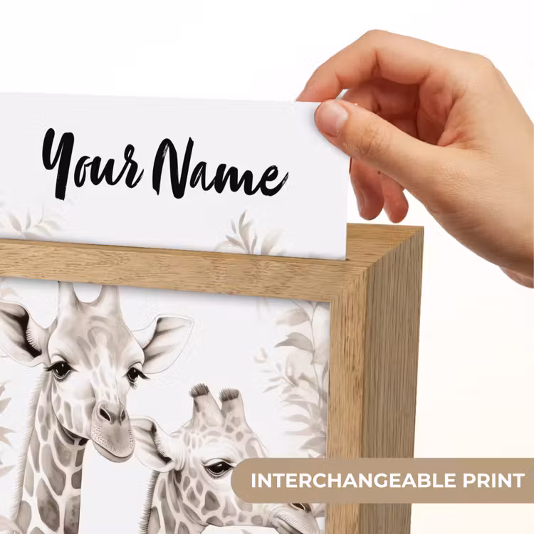 Giraffe - Bladeren - Bruin - Jungle - Kind Light Box met kabel (Kinderlampje) klein -USP_websiteprintEN