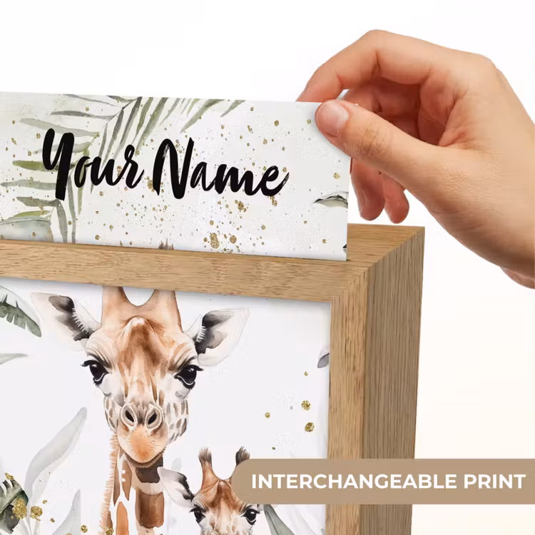 Giraffe - Bladeren - Kinderen - Dieren - Jungle Light Box met kabel (Kinderlampje) klein -USP_websiteprintEN