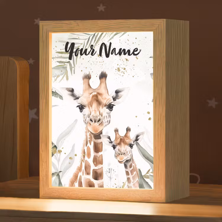 Giraffe - Natuur - Kinderen - Dieren Light Box met kabel (Kinderlampje) klein -zzz_3d_website