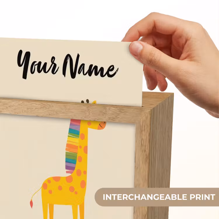 Giraffe - Regenboogmanen - Beige Light Box met kabel (Kinderlampje) klein -USP_websiteprintEN