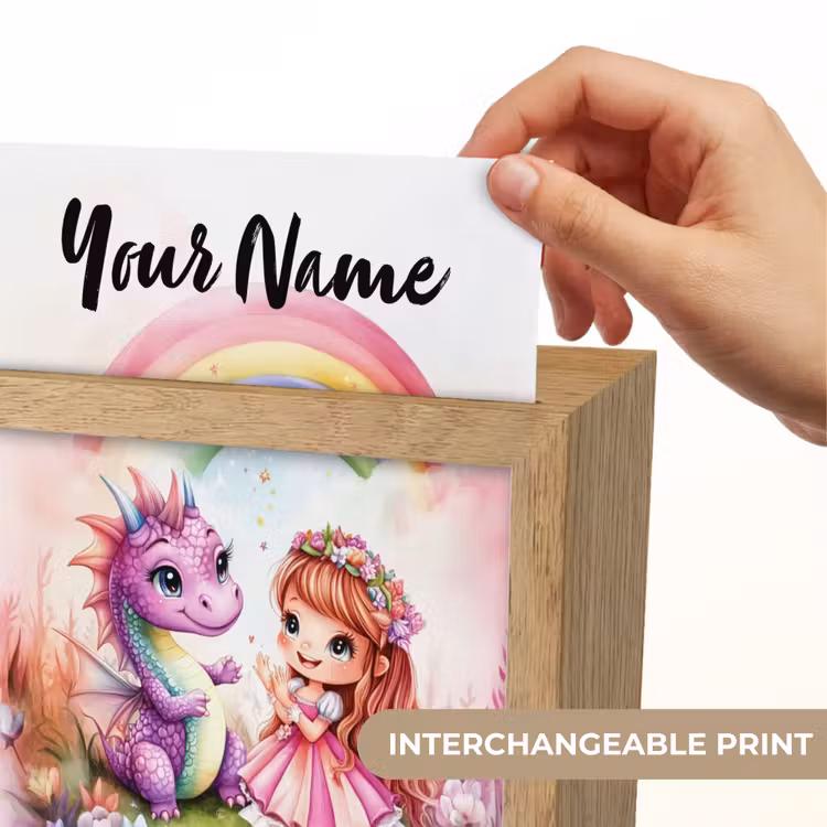 Meisje - Draak - Regenboog Light Box met kabel (Kinderlampje) klein -USP_websiteprintEN