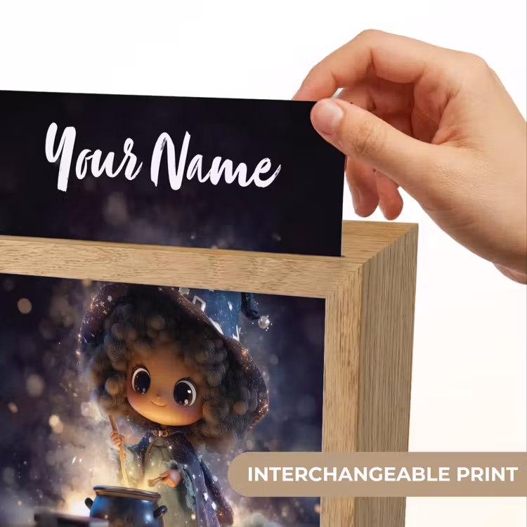 Meisje - Toveren - Sterren - Paars Light Box met kabel (Kinderlampje) klein -USP_websiteprintEN