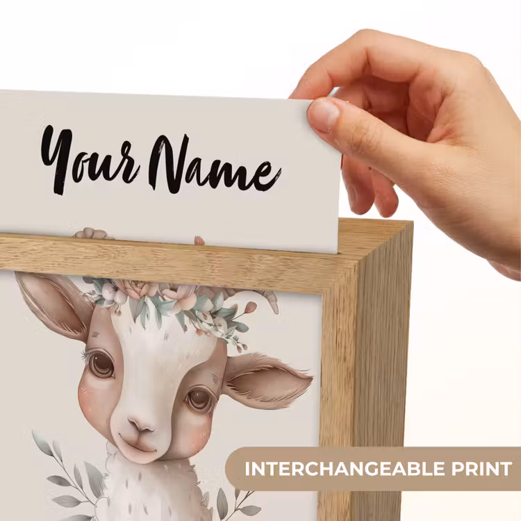 Geit - Dier - Bohemian - Bloemen - Boho Light Box met kabel (Kinderlampje) klein -USP_websiteprintEN