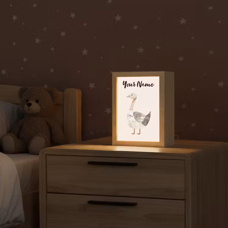 Gans - Dier - Pastel kleuren Light Box met kabel (Kinderlampje) klein -sfeer1_kind