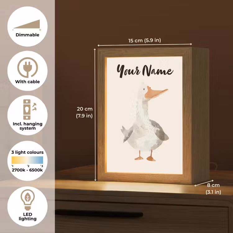 Gans - Eend - Boerderij - Dieren Light Box met kabel (Kinderlampje) klein -USP_EN