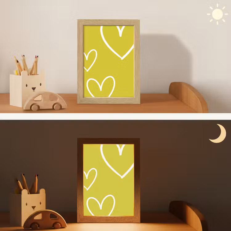 Groen - Hartjes - Wit Light Box met kabel (Kinderlampje) klein -sfeer3_kind
