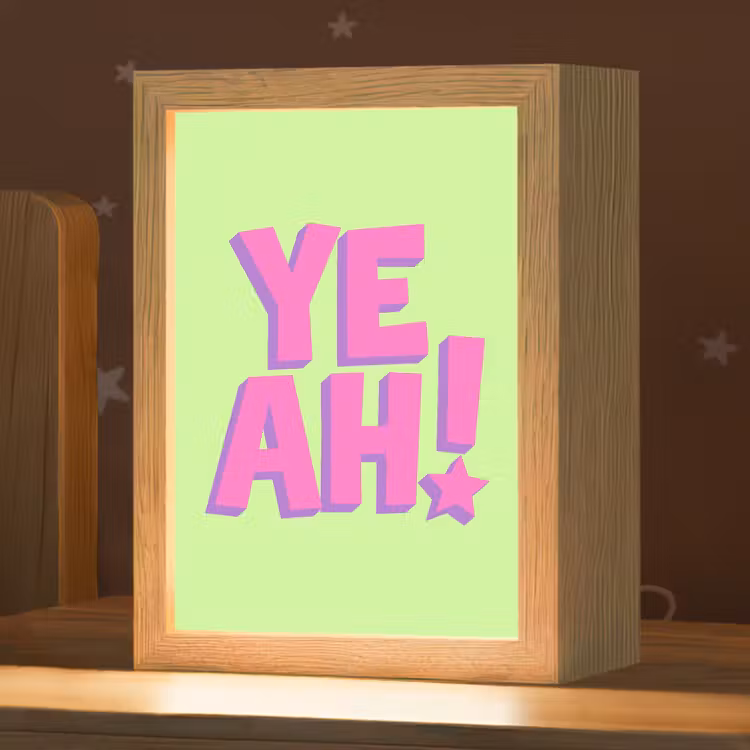 Groen - Neon - Quote Light Box met kabel (Kinderlampje) klein -zzz_3d_website