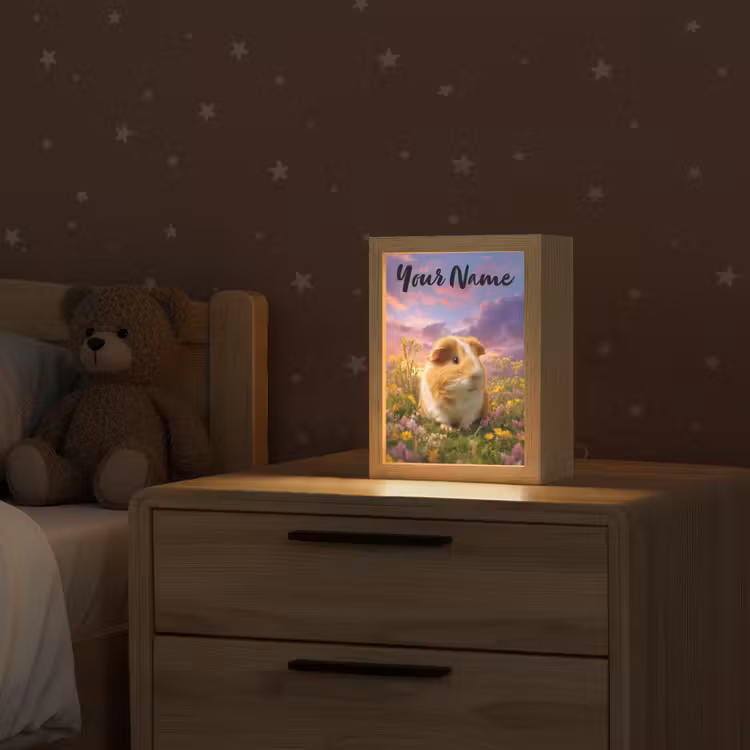 Cavia - Kleurrijk - Bloemen Light Box met kabel (Kinderlampje) klein -sfeer1_kind