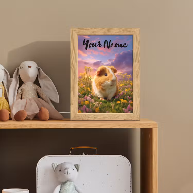 Cavia - Kleurrijk - Bloemen Light Box met kabel (Kinderlampje) klein -sfeer2_kind