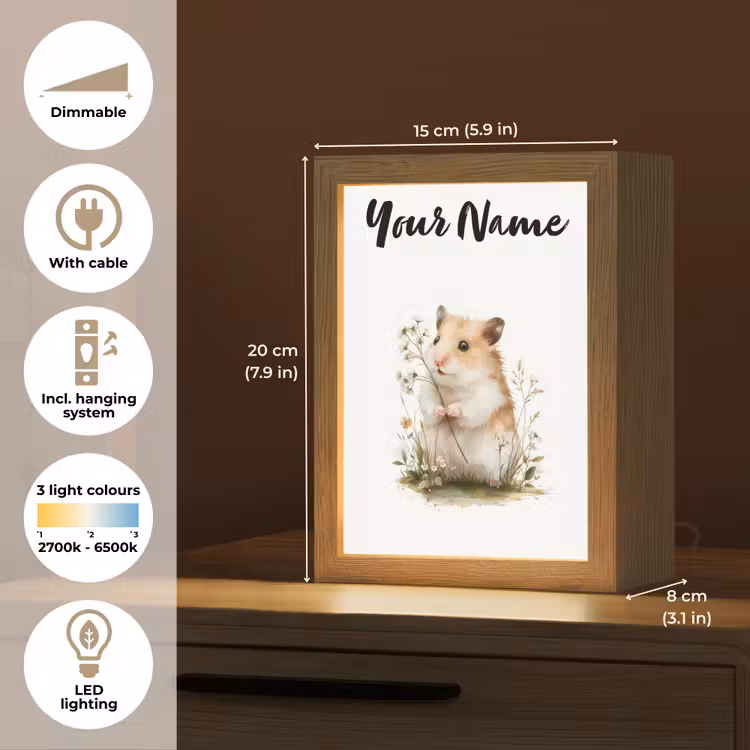 Hamster - Bloemen Light Box met kabel (Kinderlampje) klein -USP_EN