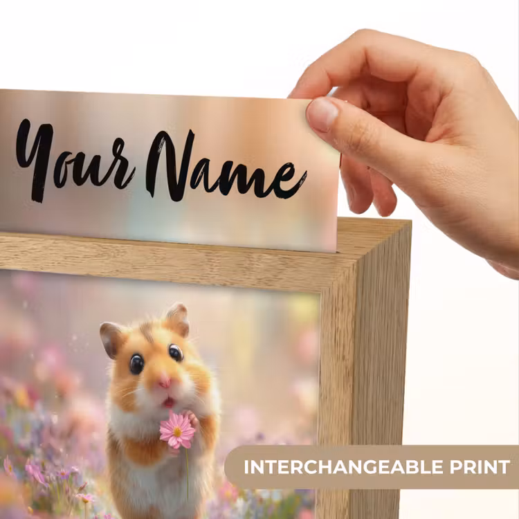Hamster - Bloemen - Roze - Oranje Light Box met kabel (Kinderlampje) klein -USP_websiteprintEN