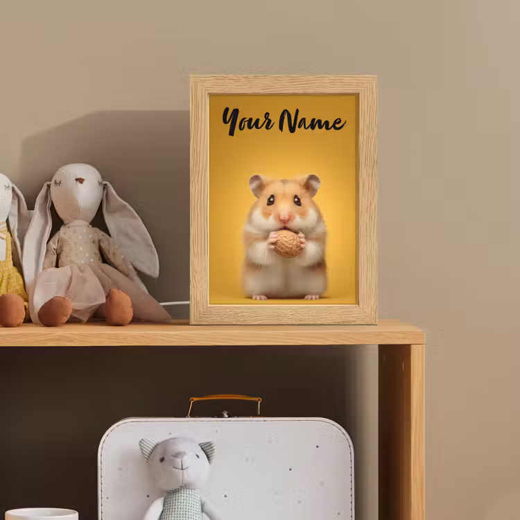 Hamster - Nootje - Geel - Knaagdier Light Box met kabel (Kinderlampje) klein -sfeer2_kind