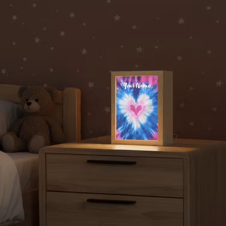 Hartje - Blauw - Tie Dye Light Box met kabel (Kinderlampje) klein -sfeer1_kind