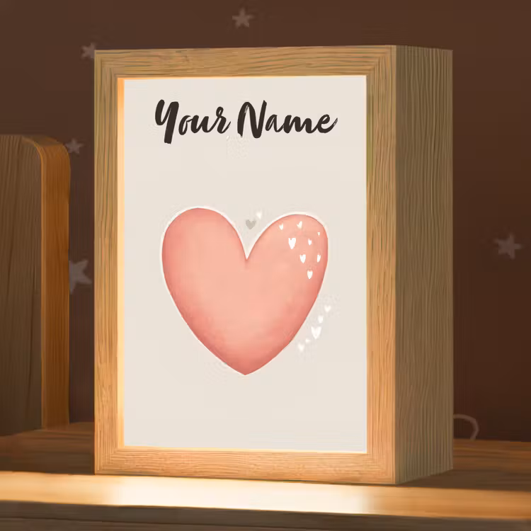 Hart - Rood - Minimalistisch Light Box met kabel (Kinderlampje) klein -zzz_3d_website