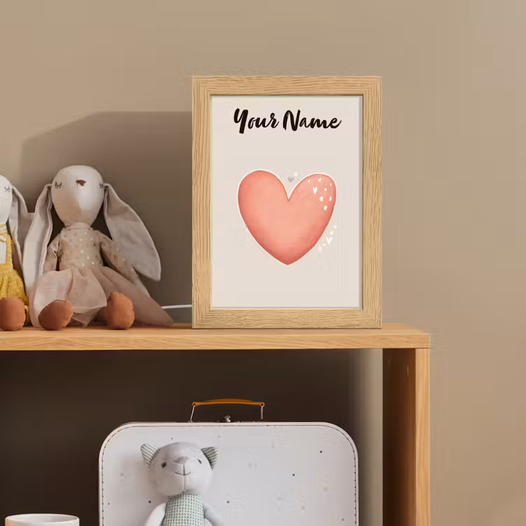 Hart - Rood - Minimalistisch Light Box met kabel (Kinderlampje) klein -sfeer2_kind
