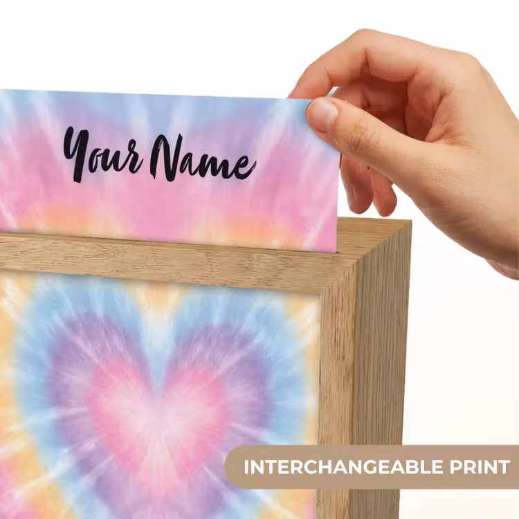 Hartvorm - Tie Dye - Pastelkleuren Light Box met kabel (Kinderlampje) klein -USP_websiteprintEN
