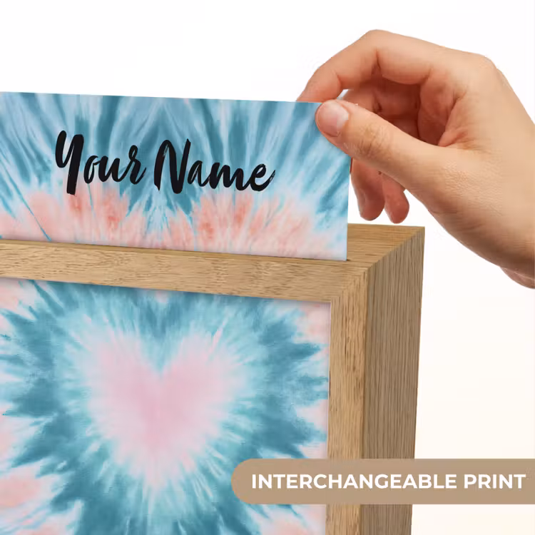 Hartvormig - Tie dye - Lichtblauw - Pasteltinten Light Box met kabel (Kinderlampje) klein -USP_websiteprintEN
