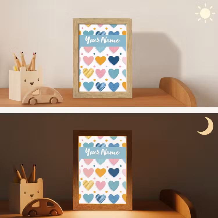 Hartjes - Pastel - Patroon Light Box met kabel (Kinderlampje) klein -sfeer3_kind