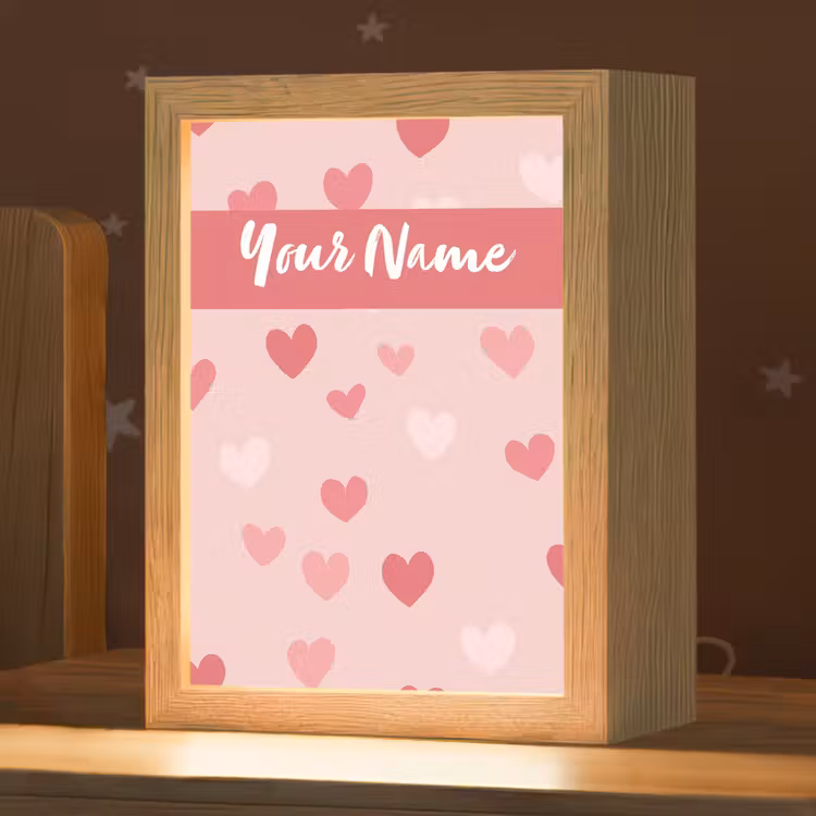 Hartjes - Patroon - Roze Light Box met kabel (Kinderlampje) klein -zzz_3d_website