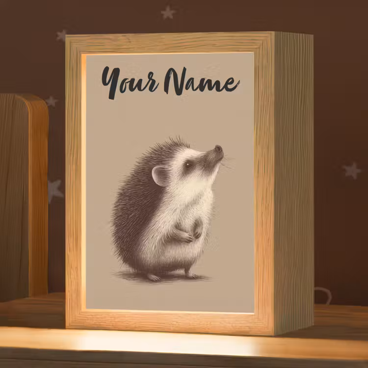 Egel - Snuitje - Bruin - Stekels Light Box met kabel (Kinderlampje) klein -zzz_3d_website