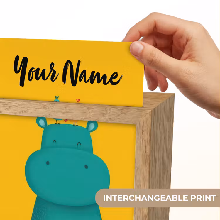 Nijlpaard - Vogels - Groen - Geel Light Box met kabel (Kinderlampje) klein -USP_websiteprintEN