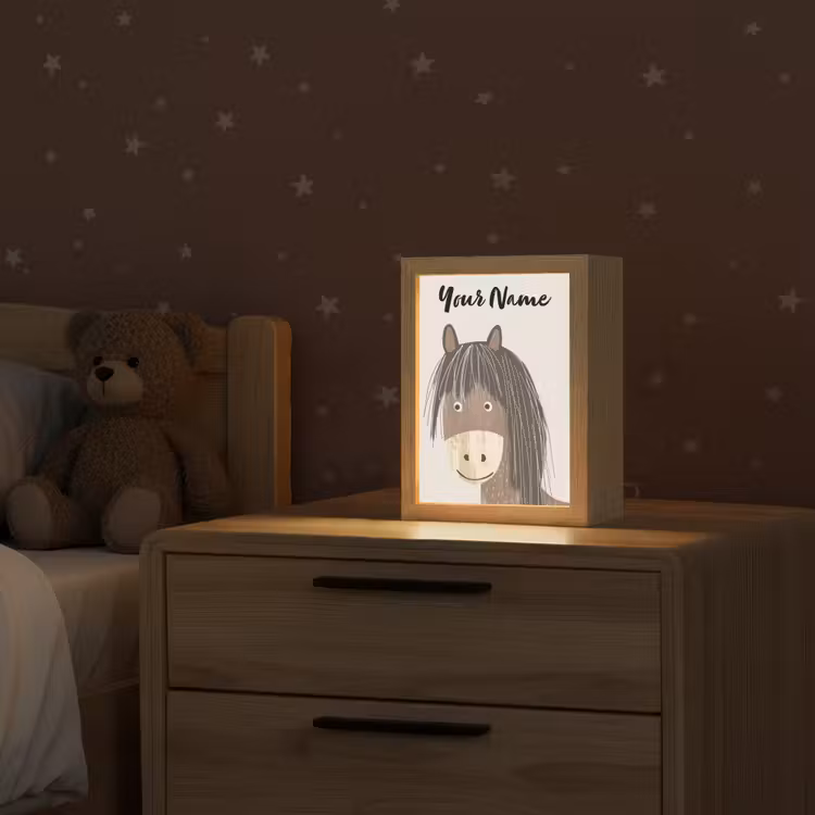 Paard - Dier - Pastel kleuren - Paarden Light Box met kabel (Kinderlampje) klein -sfeer1_kind