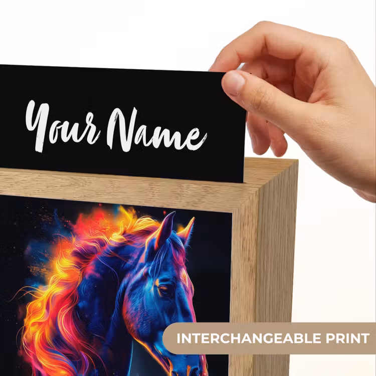 Paard - Dier - Rook - Zwart - Kleuren Light Box met kabel (Kinderlampje) klein -USP_websiteprintEN