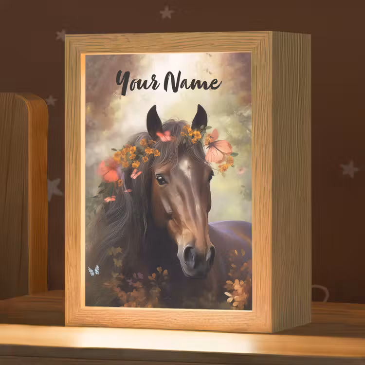 Paard - Dieren - Bloemen - Bos - Vlinder Light Box met kabel (Kinderlampje) klein -zzz_3d_website
