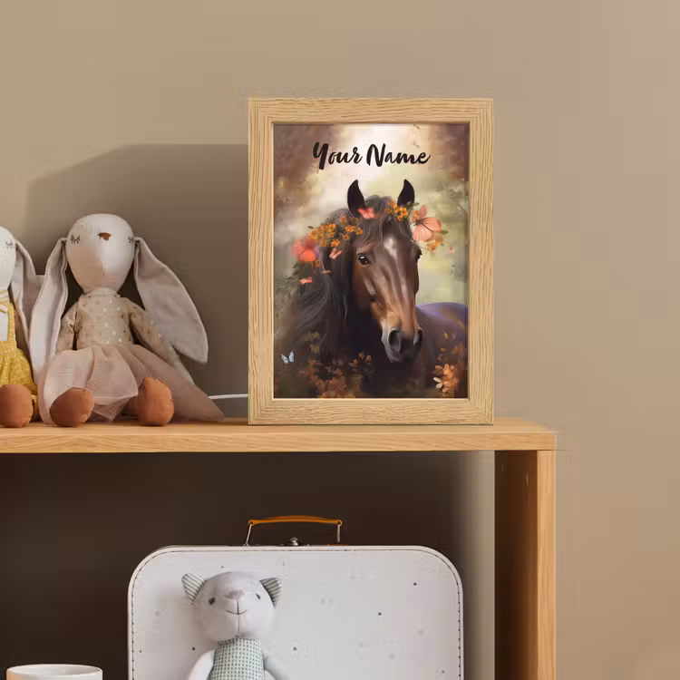 Paard - Dieren - Bloemen - Bos - Vlinder Light Box met kabel (Kinderlampje) klein -sfeer2_kind
