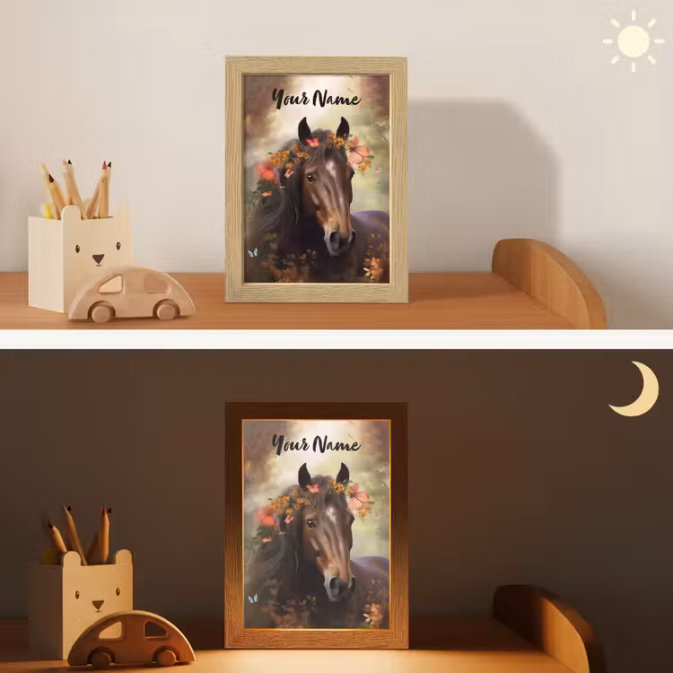 Paard - Dieren - Bloemen - Bos - Vlinder Light Box met kabel (Kinderlampje) klein -sfeer3_kind