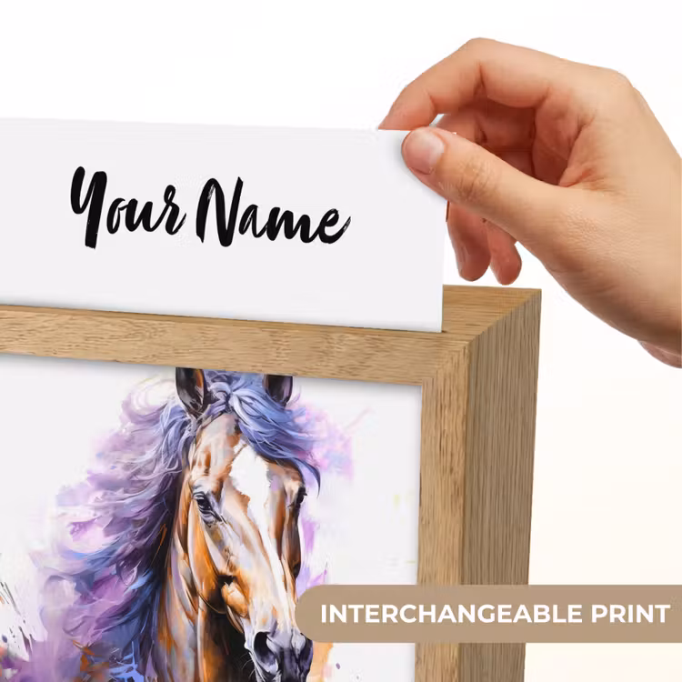 Paard - Dieren - Meiden - Paars - Bruin Light Box met kabel (Kinderlampje) klein -USP_websiteprintEN
