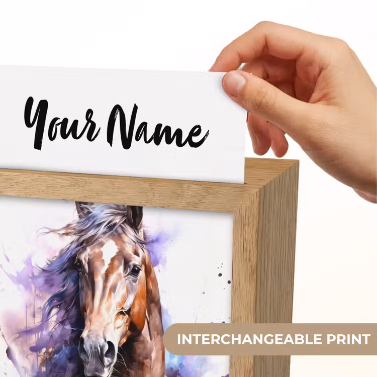 Paard - Dieren - Meisjes - Paars - Bruin Light Box met kabel (Kinderlampje) klein -USP_websiteprintEN